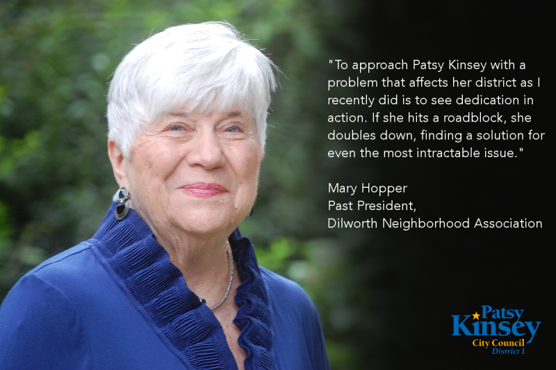 Mary Hopper endorses Patsy Kinsey